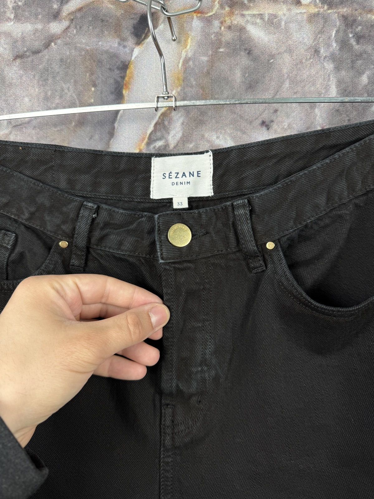 Reformation × Rouje × Sezane Women’s Sezane Denim Jeans Black Size 33 Size 33" - 7 Thumbnail