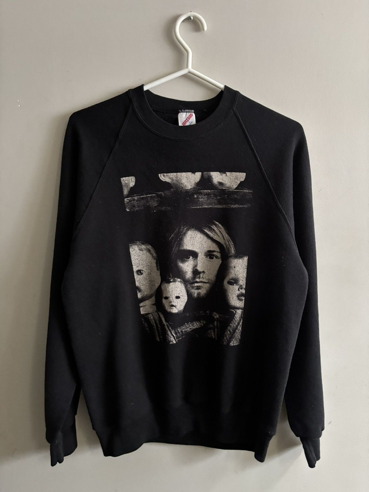 Jerzees Vintage 90s Rare Kurt Cobain Toy doll crewneck sweater Size US L / EU 52-54 / 3 - 1 Thumbnail