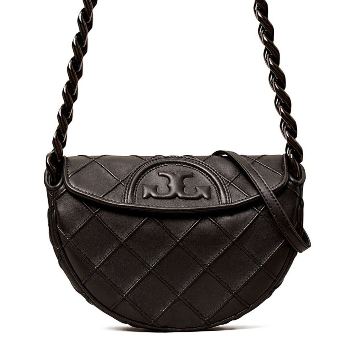 Tory Burch NWT! Authentic Tory Burch Black Leather Cresent Fleming Han Size ONE SIZE - 14 Thumbnail