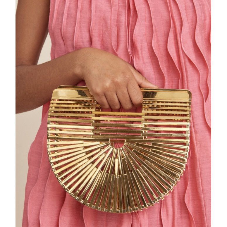 Cult Gaia Cult Gaia Mini Ark Top Handle Handbag Shiny Brass Gold NEW Size ONE SIZE - 4 Thumbnail