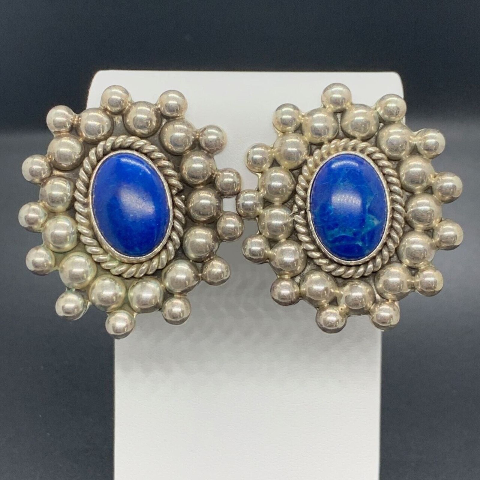 Other Taxco 925 Sterling Silver Blue Lazurite Southwest Earrings Size ONE SIZE - 1 Thumbnail