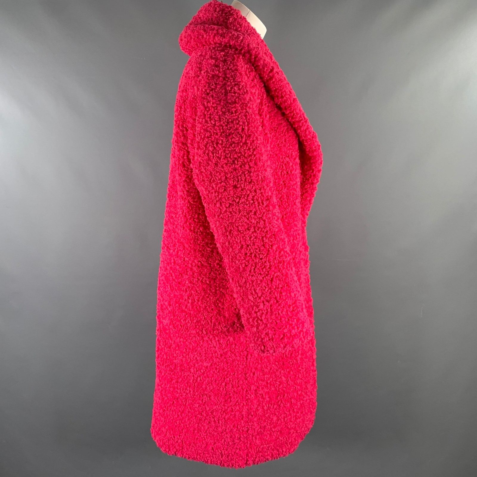 Alice + Olivia ALICE + OLIVIA Pink Faux Fur Shawl Lapel Coat S Size S / US 4 / IT 40 - 3 Thumbnail