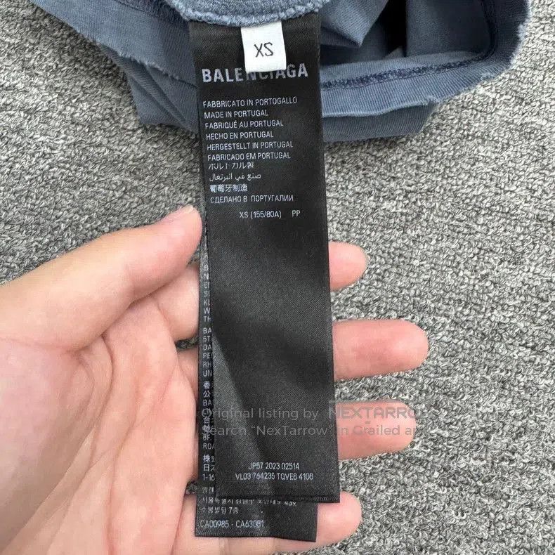 Balenciaga Balenciaga Blue Distressed Diamond Print Tee. Size US XS / EU 42 / 0 - 3 Thumbnail