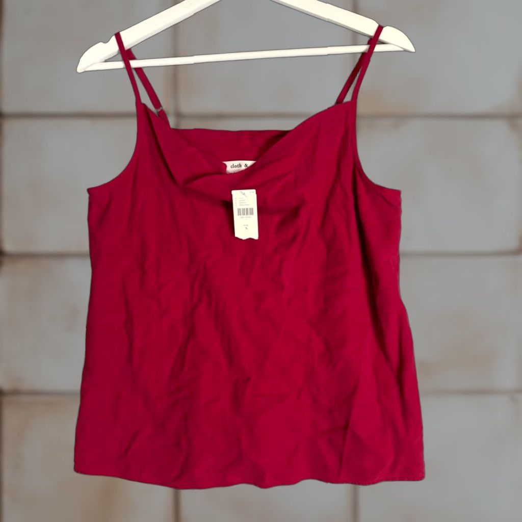 Anthropologie Cloth & Stone Anthropologie Women's Small Raspberry Red Sleeveless Top Tank S Red Womens Size S / US 4 / IT 40 - 1 Thumbnail