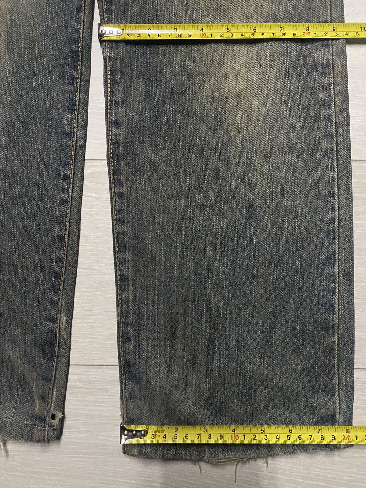 Junya Watanabe Vintage Edwin 404 Mud Wash Distressed Loose Jeans Size US 31 - 17 Thumbnail