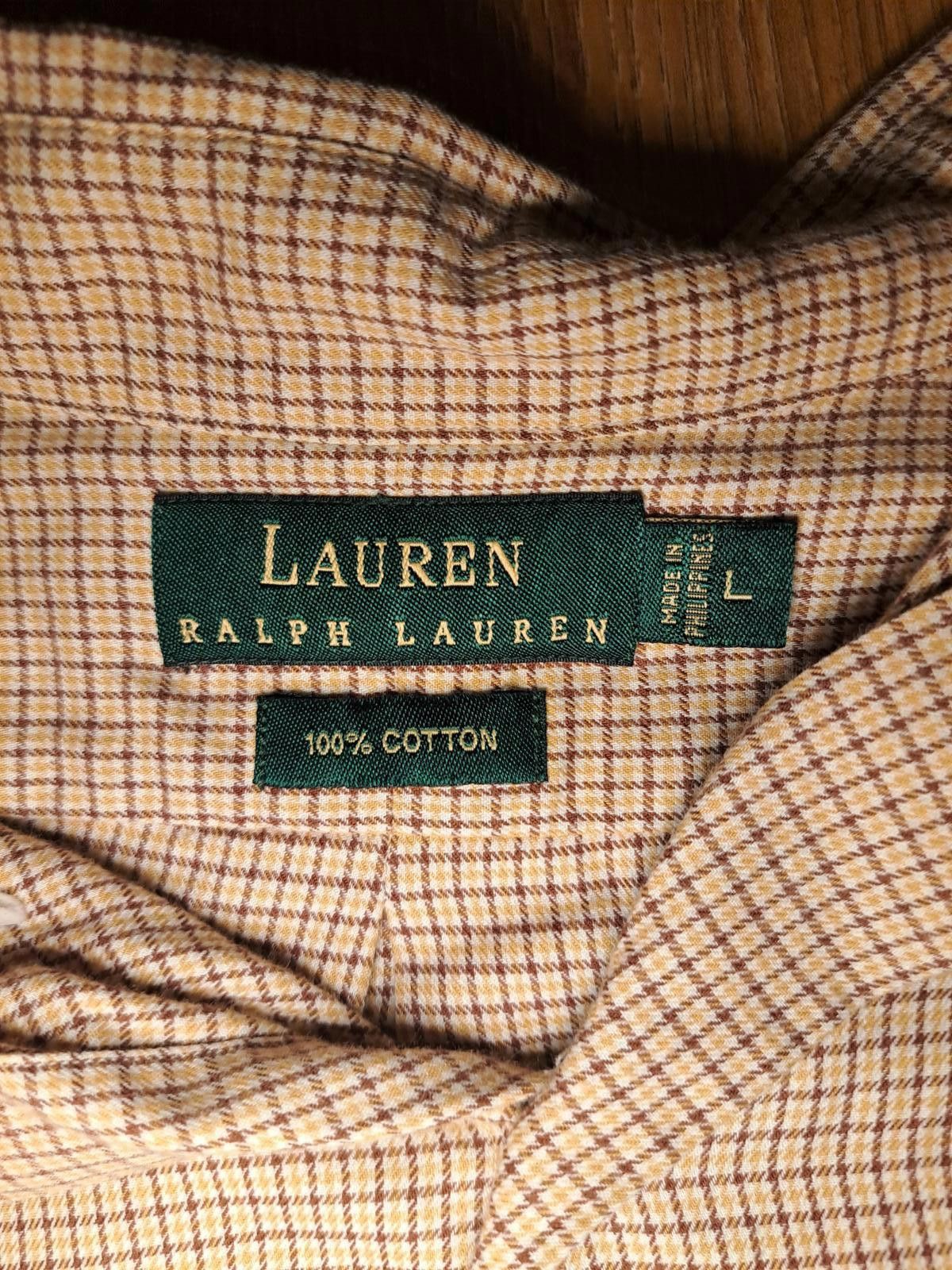 Polo Ralph Lauren Ralph Lauren Dress Shirt Mens Large Orange Houndstooth Check Size 42R - 2 Thumbnail