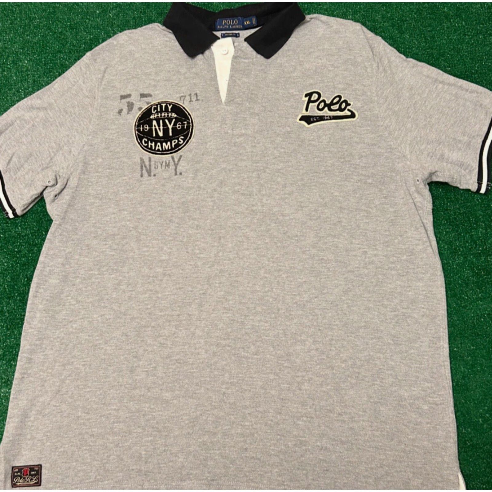 Polo Ralph Lauren VINTAGE Polo Ralph Lauren New York Basketball NY City Champs Collared Polo Shirt XXL Men Gray 90s Hip Hop Preppy Y2K Basketball Mens Size US XXL / EU 58 / 5 - 4 Thumbnail