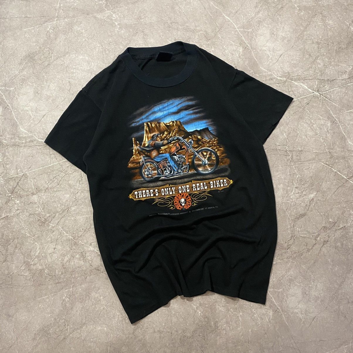 Band Tees RARE ! VINTAGE EASYRIDERS THERE’S ONLY ONE REAL BIKER 3D 80S Size US M / EU 48-50 / 2 - 1 Thumbnail