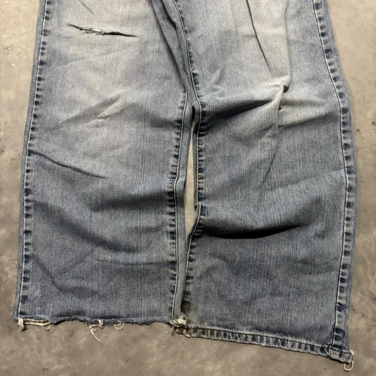 Japanese Brand × Vintage Crazy Vintage Y2K/2000s Baggy Faded Light Wash Skater Wide Leg Denim Jeans! Size US 38 / EU 54 - 6 Thumbnail
