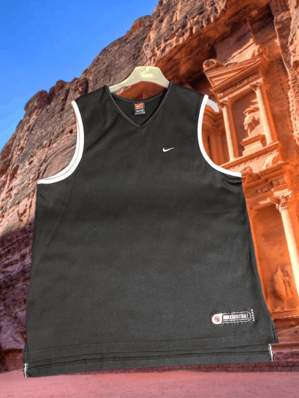 Nike × Vintage Vintage 90’s/Y2K Nike Center Swoosh Tank Top Graphic Tee Size US L / EU 52-54 / 3 - 1 Thumbnail