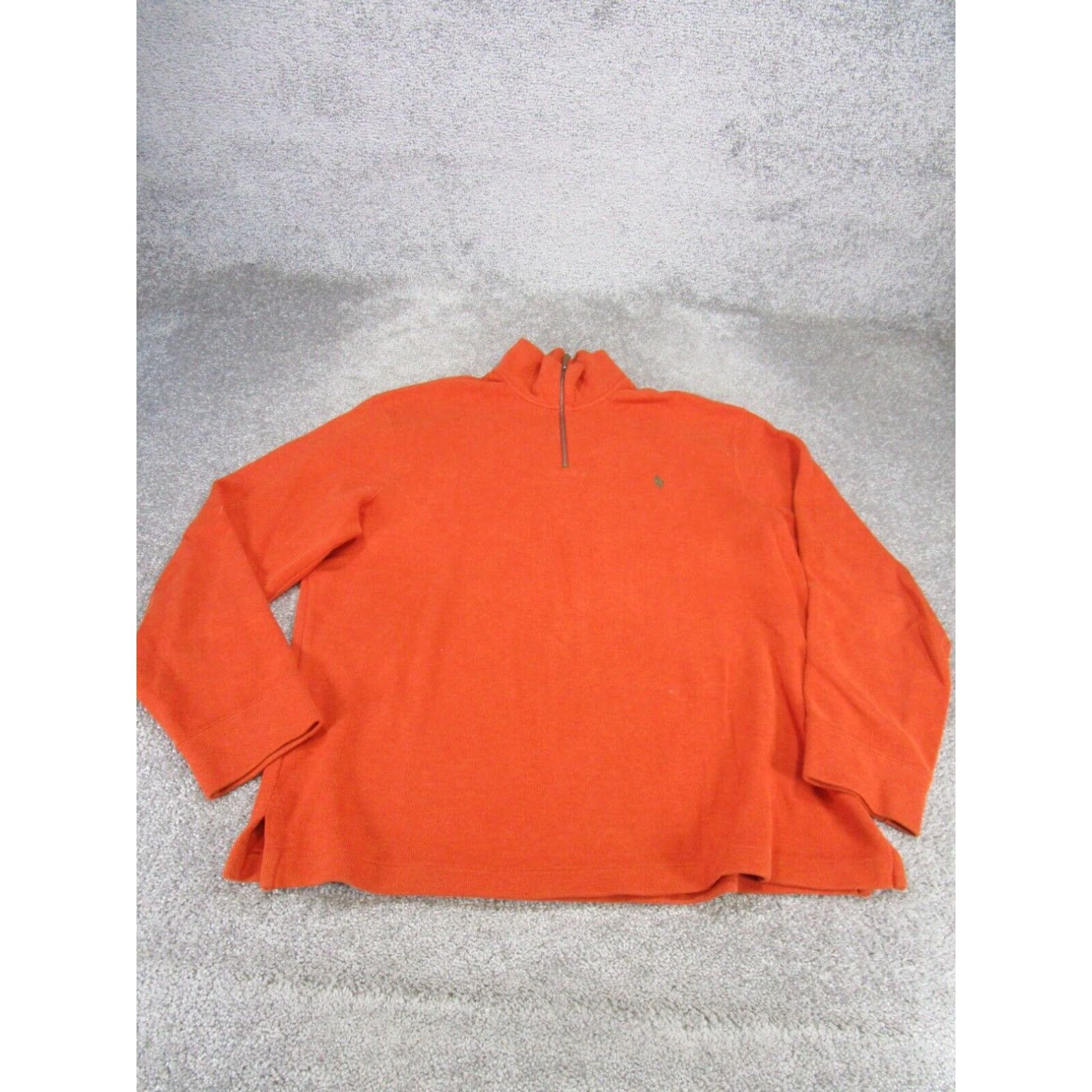 POLO RALPH LAUREN Orange Heavy Half Zip Knit outlets Sweater Cotton XLT Tall XL