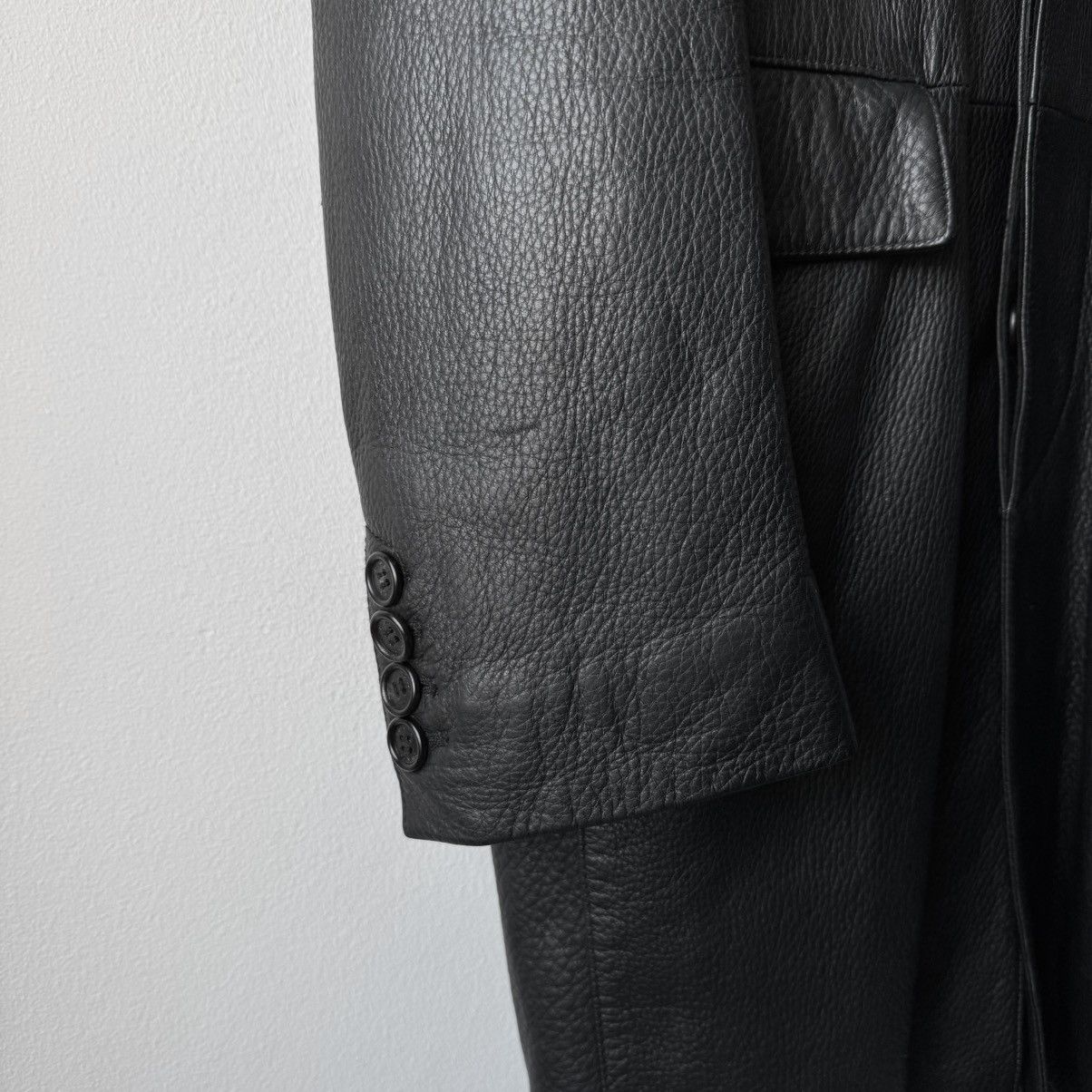 Prada Prada 2000’s Black Deer Leather Insulated Overcoat Size US M / EU 48-50 / 2 - 5 Thumbnail