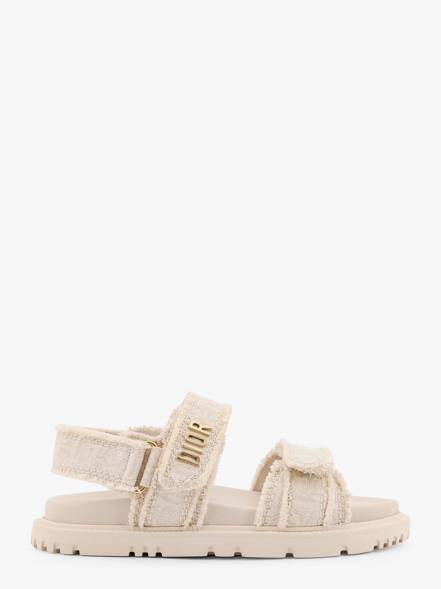 サンダル・ミュール Dior Dioract Cotton Sandals With Dior Oblique Motif Dioract Platform Sandal Cotton Embroidered with Deep Blue
