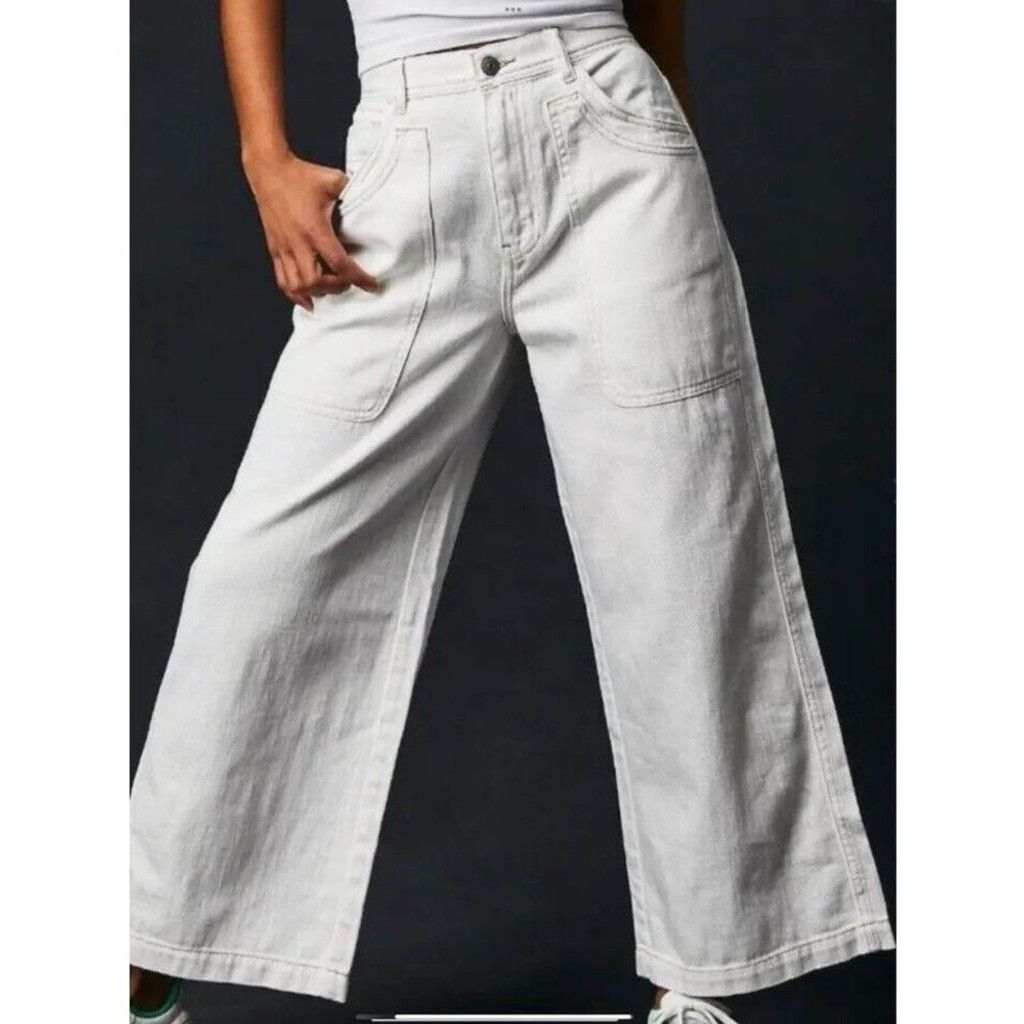 Free People Free People Piper Mid Rise Crop Wide Leg Jeans Size 32. B20 Size 32" / US 10 / IT 46 - 2 Thumbnail