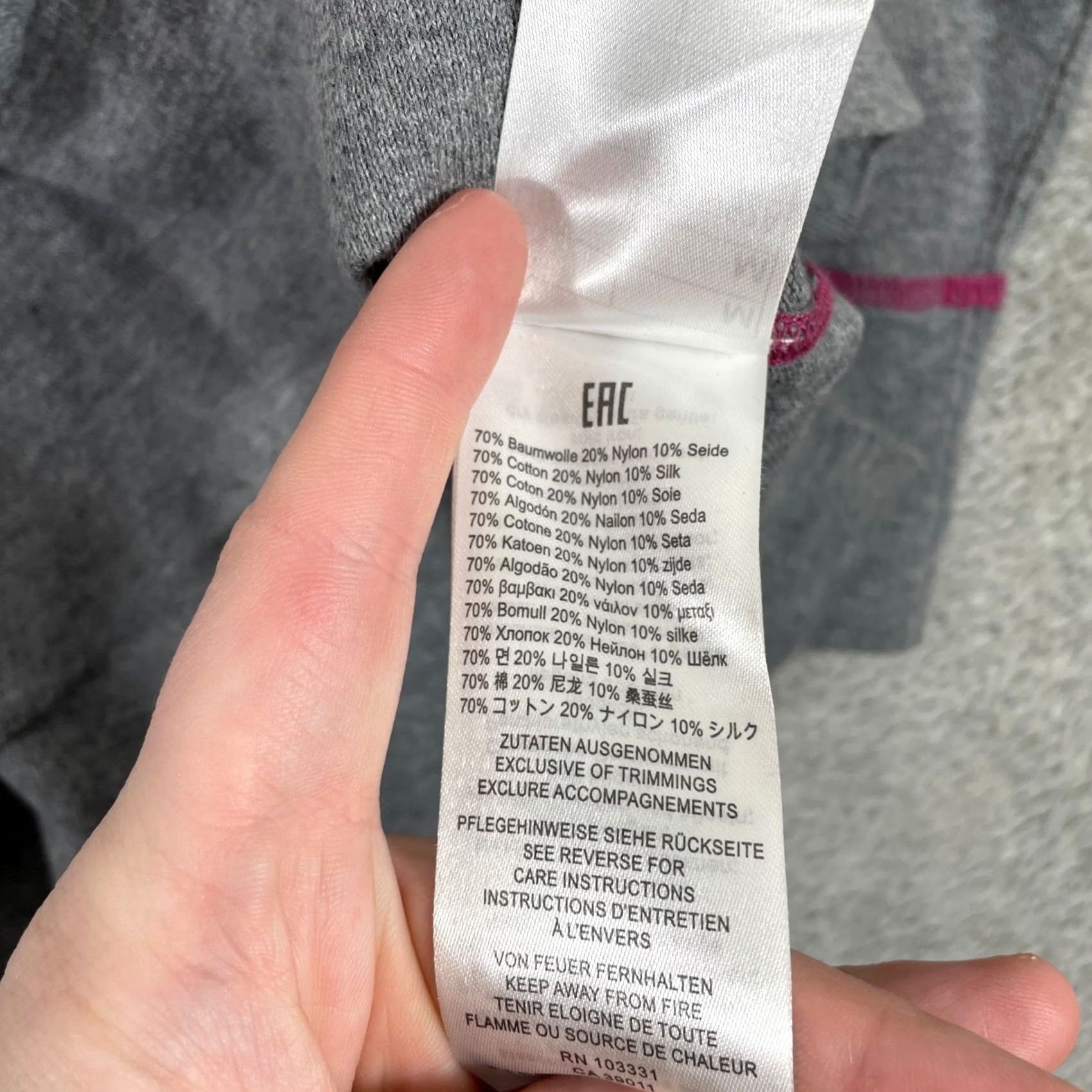 BMW BMW Pullover Sweater Womens M Gray Pink Contrast Stitch Cotton Silk Blend Size M / US 6-8 / IT 42-44 - 5 Thumbnail
