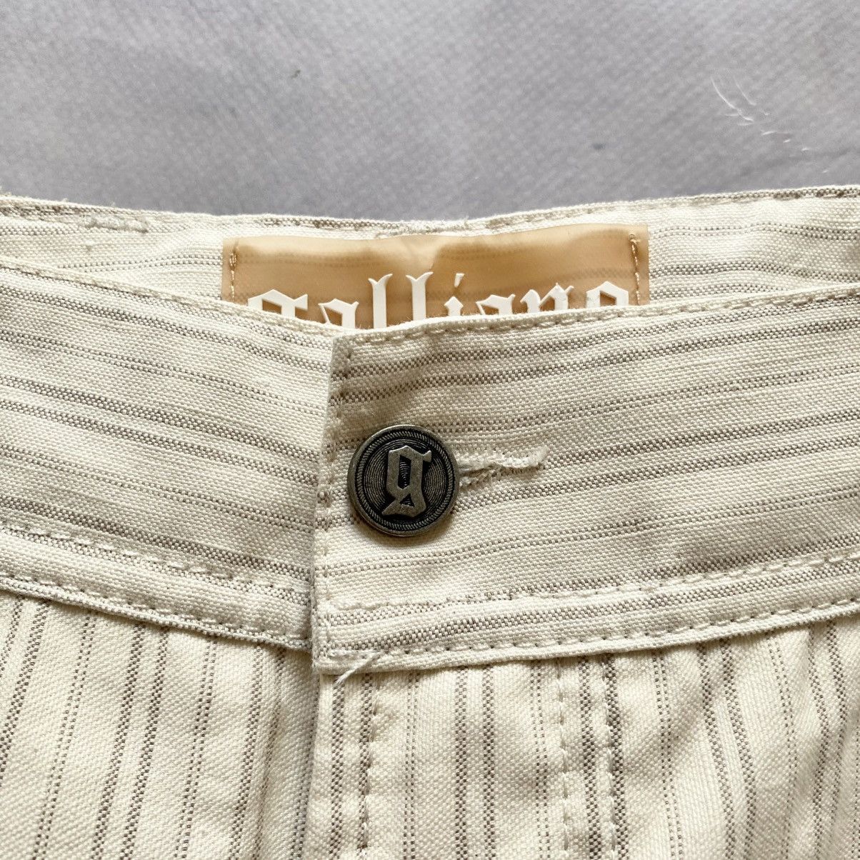 John Galliano NEW Galliano Big Logo Striped Pants Jeans Regular Y2K Size 27" / US 4 / IT 40 - 6 Thumbnail