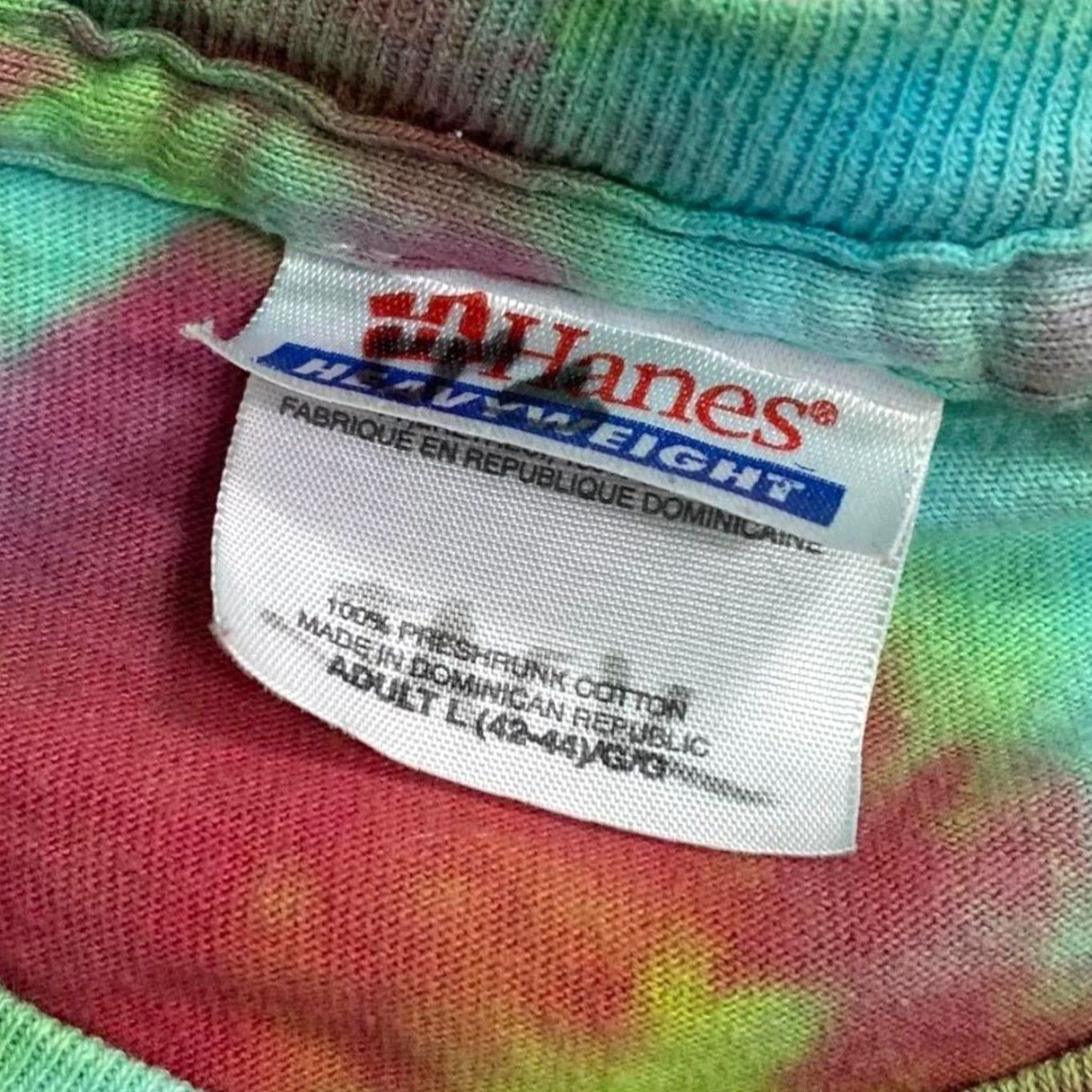 Hanes Hanes Hillmen Football College Graphic Tie Dye T-Shirt Large Mens Vintage Multicolour Logo Front Size US L / EU 52-54 / 3 - 2 Thumbnail