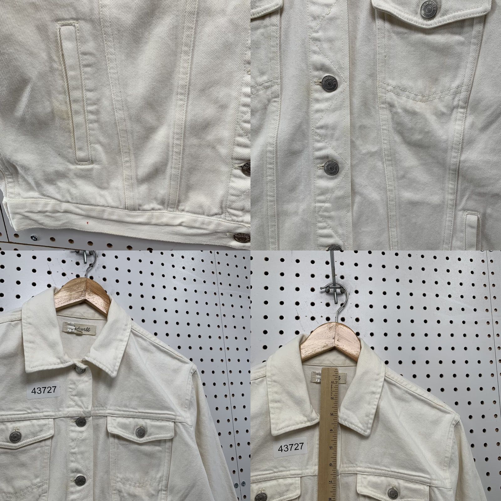 Madewell Madewell White Denim Trucker Jacket Medium Womens Casual Collared Short Sleeve Size M / US 6-8 / IT 42-44 - 8 Thumbnail