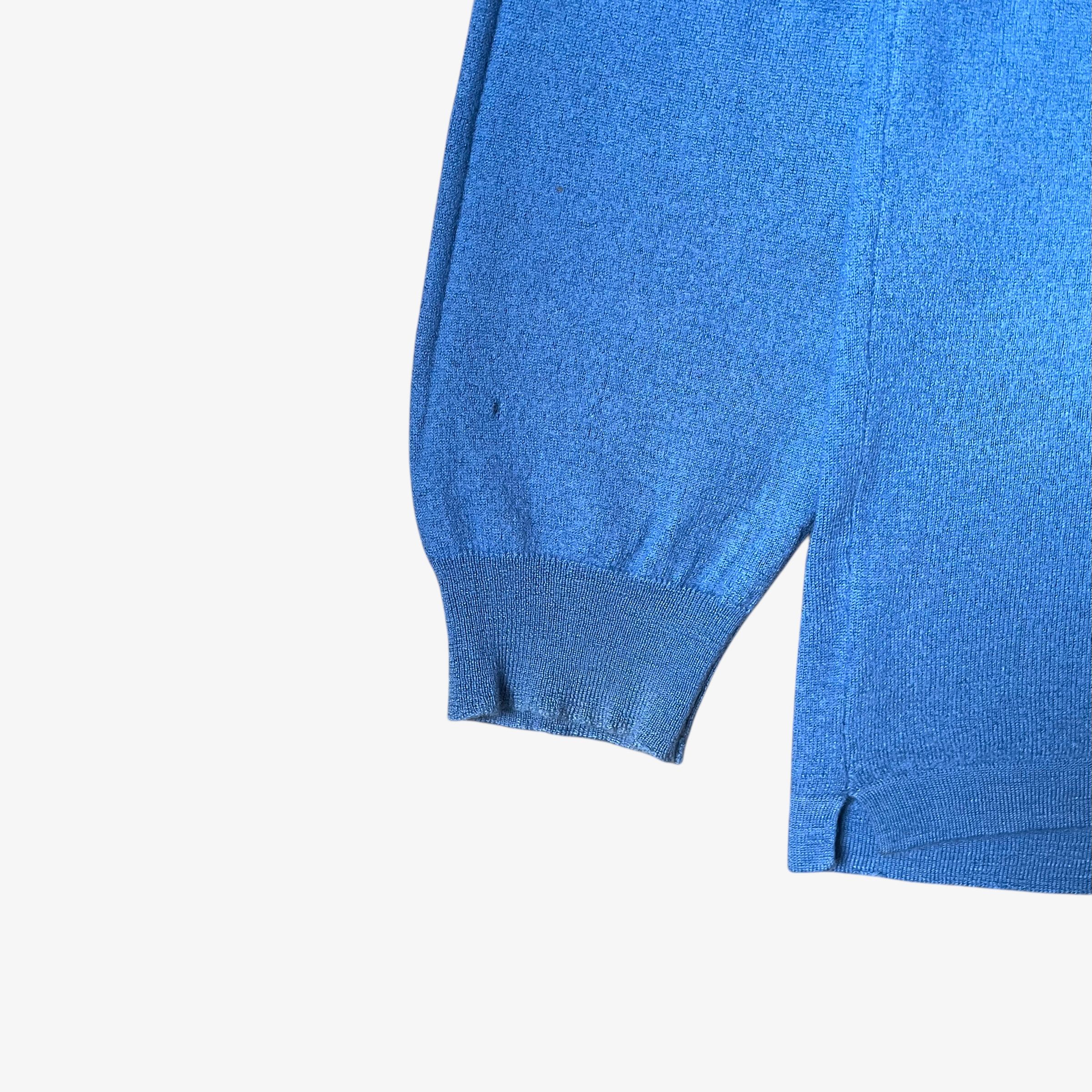 Lanvin Vintage 80s Men's Lanvin Tradition Blue Cashmere Jumper Size US S / EU 44-46 / 1 - 6 Thumbnail