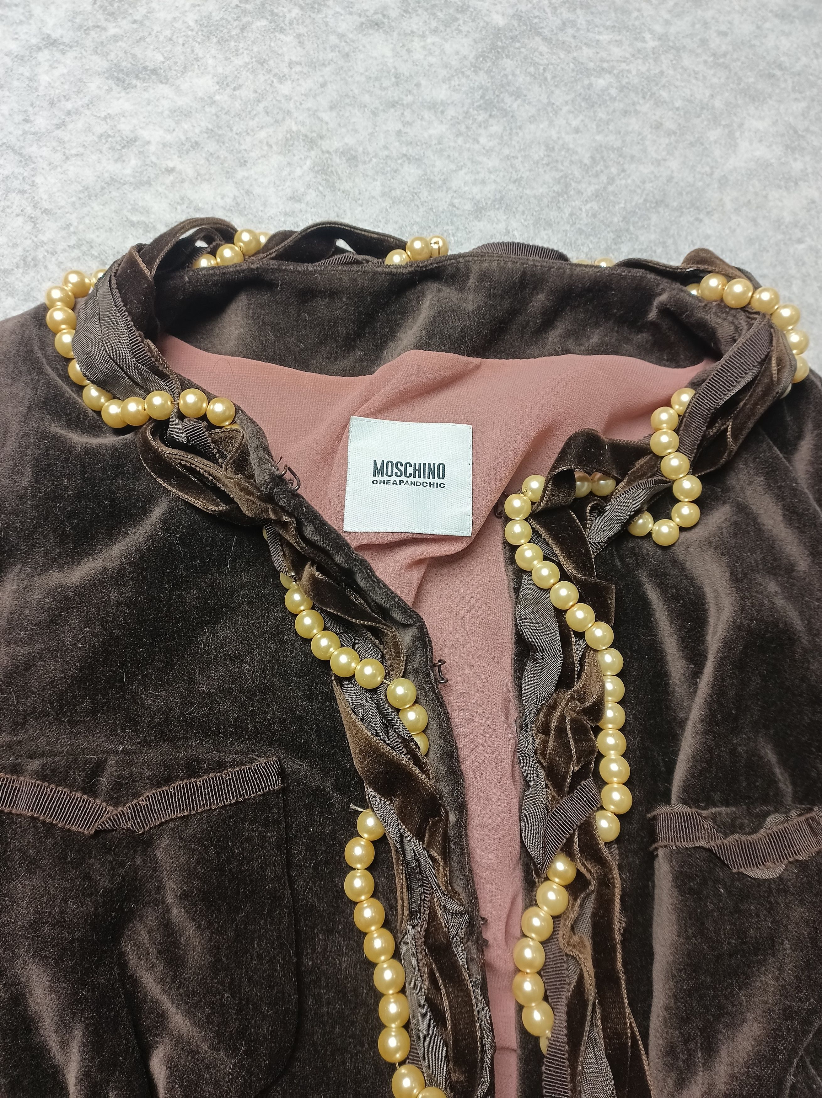 Moschino Moschino Cheap And Chic Brown Velvet Jacket Blazer Y2k Size M / US 6-8 / IT 42-44 - 9 Thumbnail