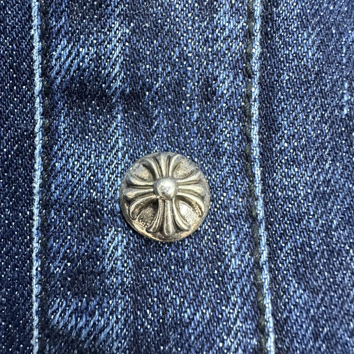 Chrome Hearts Chrome Hearts Silver Button Denim Shirt Size US L / EU 52-54 / 3 - 4 Thumbnail