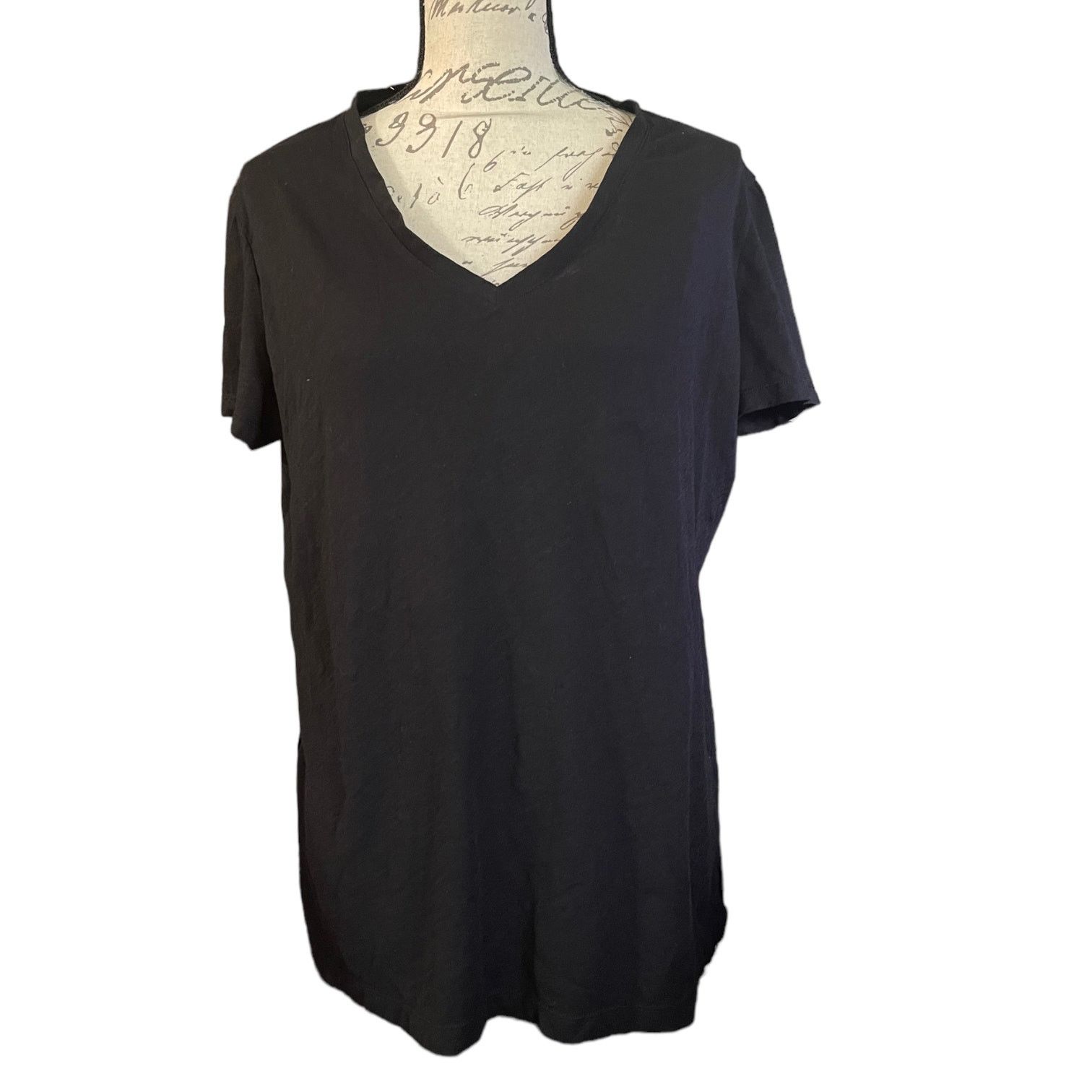 Other Felina Black V Neck Cotton Short Sleeve Shirt XX-Large Size XXL / US 16-18 / IT 52-54 - 2 Thumbnail