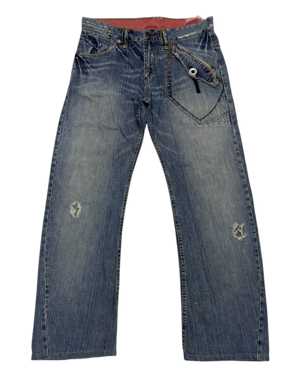 If Six Was Nine 🔥RARE TOUGH JEANS SMITH BAGGY JEANS DISTRESSED DENIM Size US 36 / EU 52 - 8 Thumbnail