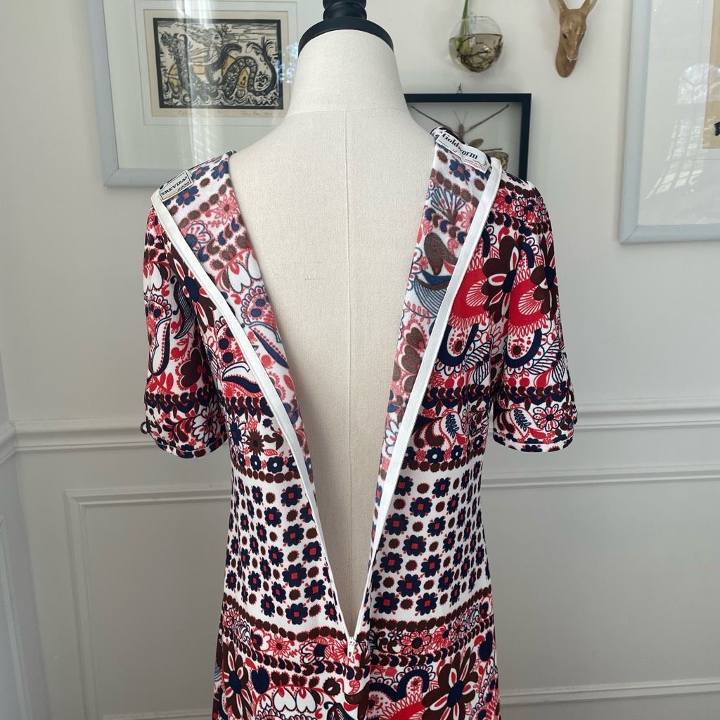 Vintage Vintage 70s Goldworm Italy Short Sleeve Mod Boho Print Dress Size M / US 6-8 / IT 42-44 - 9 Thumbnail