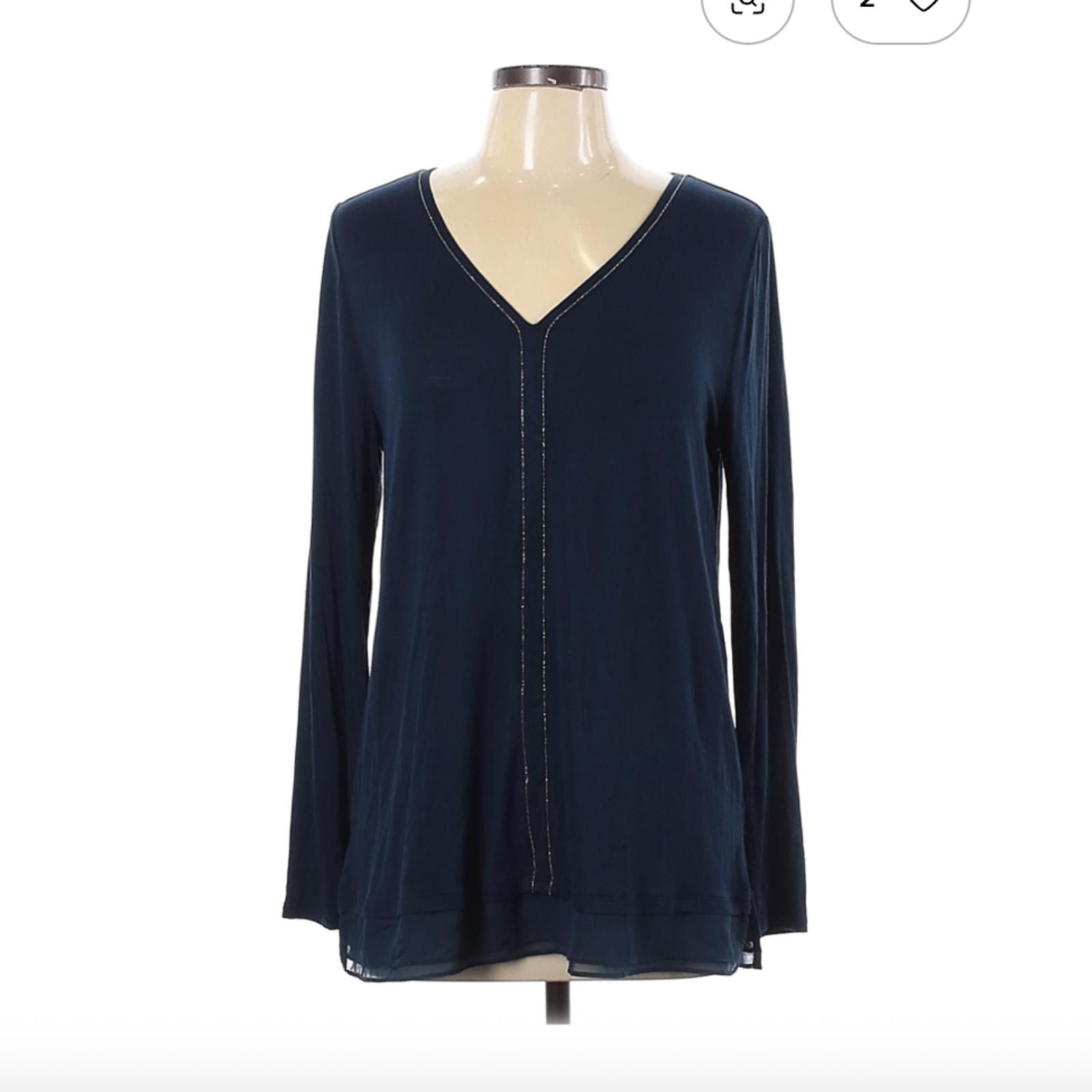 Other White House Black Market Blue 3/4 Sleeve Top Size L Size L / US 10 / IT 46 - 1 Thumbnail