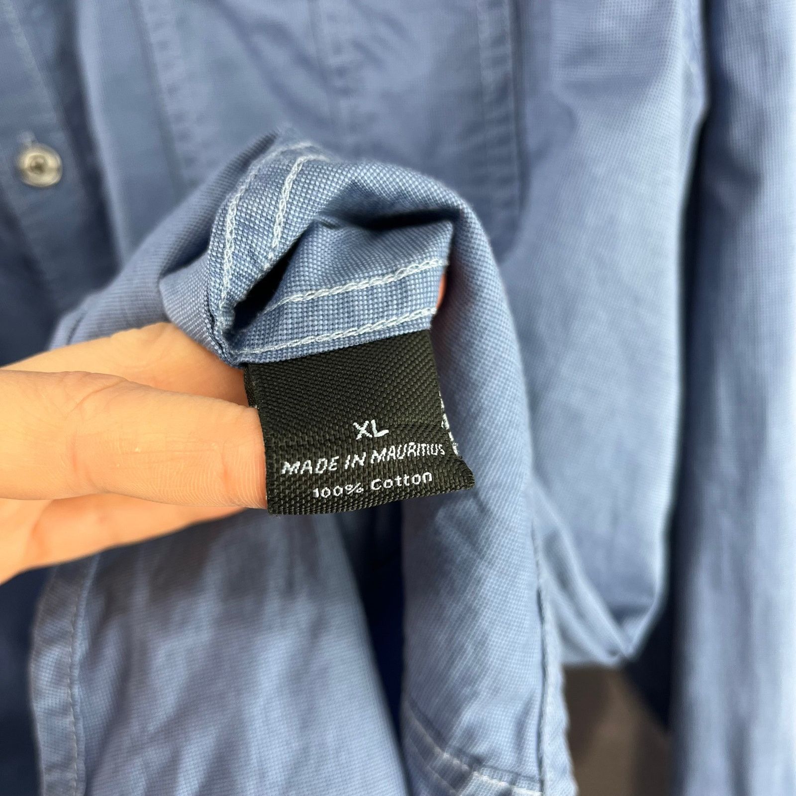 Marc Anthony Marc Anthony Slim Fit Collared Button Down Shirt Blue XL Size US XL / EU 56 / 4 - 4 Thumbnail
