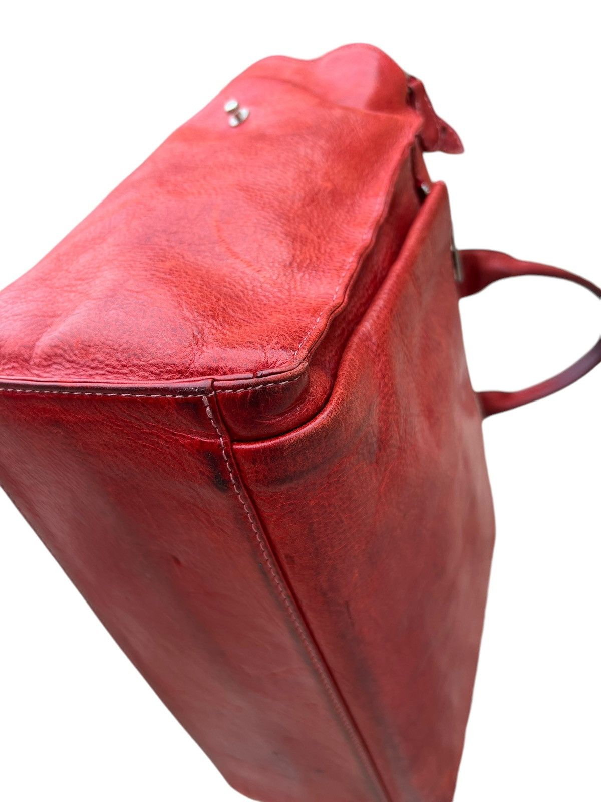 Japanese Brand Vintage PICCINO Tokyo Stains Patina Leather Bag Size ONE SIZE - 11 Thumbnail