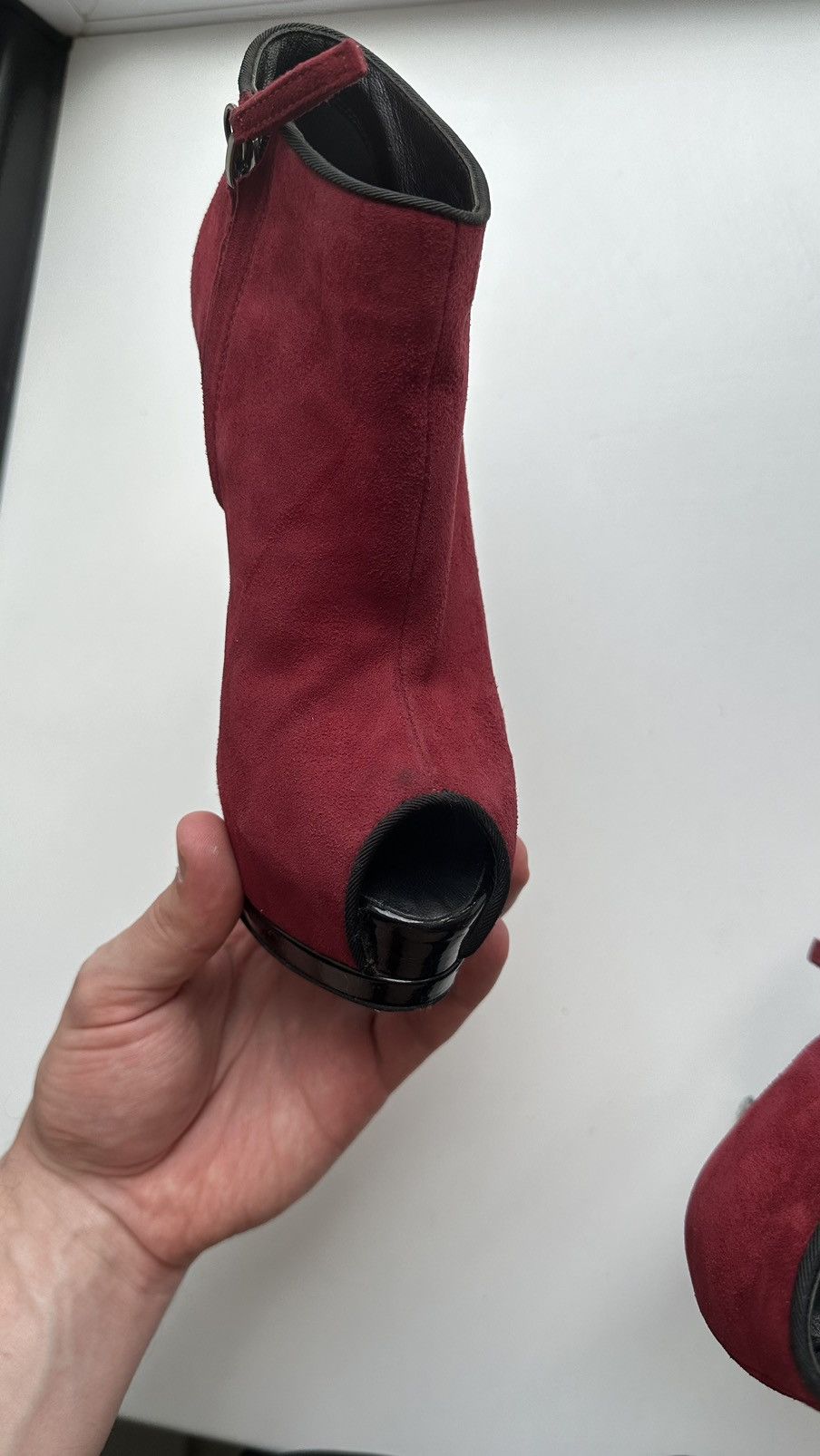 Giuseppe Zanotti Giuseppe Zanotti Red Suede High Heels Rhinestone Size 36.5 Size US 6.5 / IT 36.5 - 15 Thumbnail
