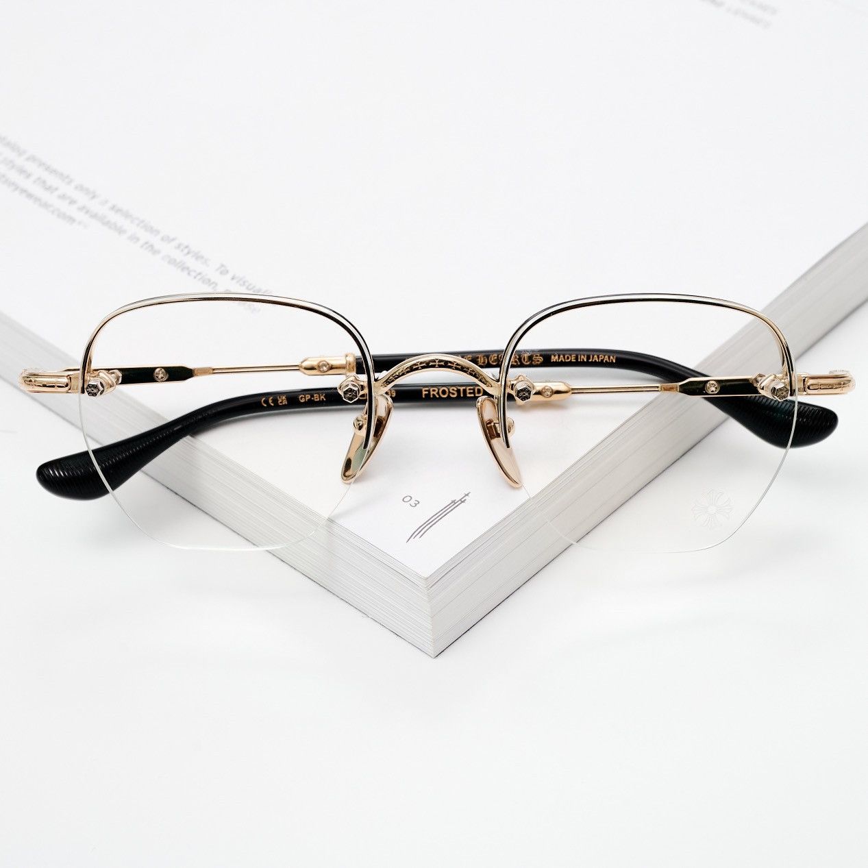 Chrome Hearts CHROME HEARTS FROSTED GOLD PLATED - BLACK GLASSES Size ONE SIZE - 6 Thumbnail