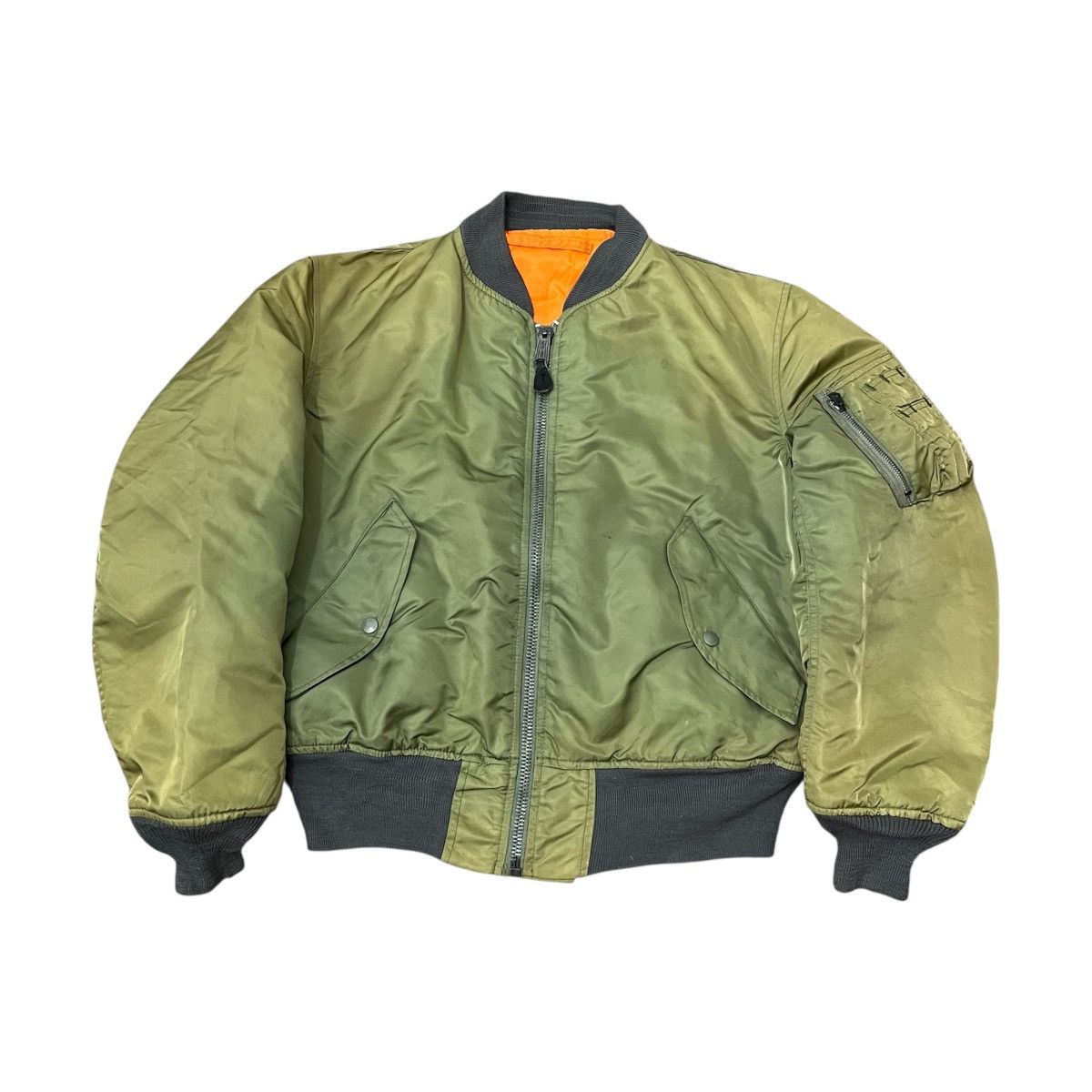 Alpha Industries Crazy Sunfaded Greenbrier Ind Ma-1 Fly Bomber Jacket Size US M / EU 48-50 / 2 - 1 Thumbnail