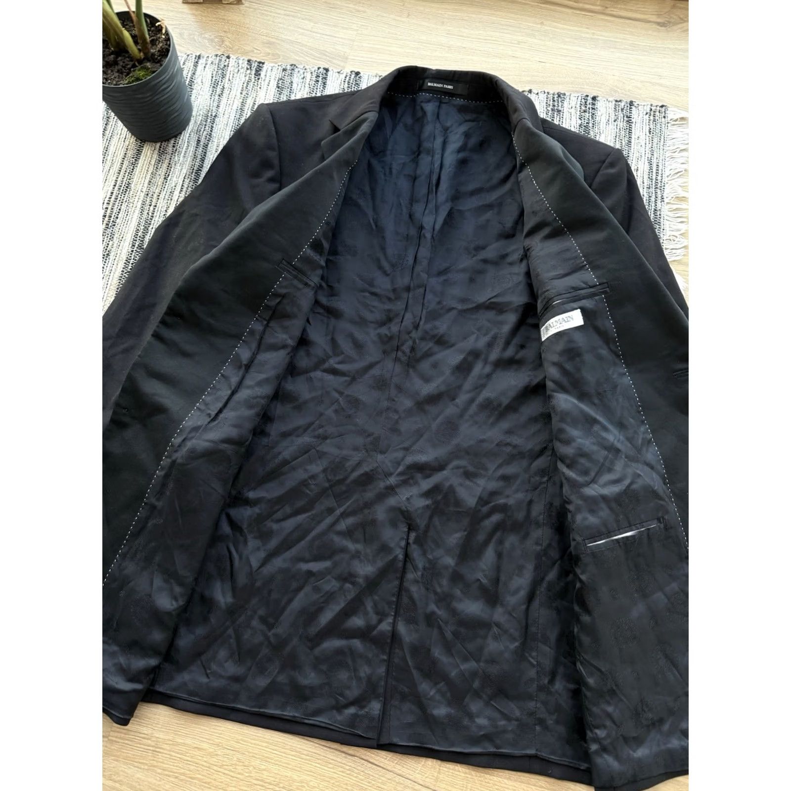Balmain VINTAGE BALMAIN NOVATIONS FLEX Men Blazer Jacket Black Formal Casual 2 Piece M Adults Mens Balmain Blazer 90s Luxury Paris Size 40R - 6 Thumbnail
