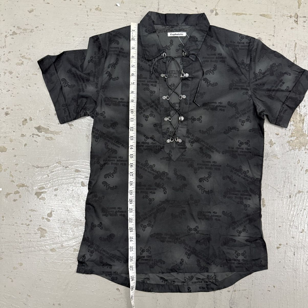 14th Addiction Euphuistic Waxed Leather Laces Poem Punk Gothic Riot Shirt Size US L / EU 52-54 / 3 - 6 Thumbnail