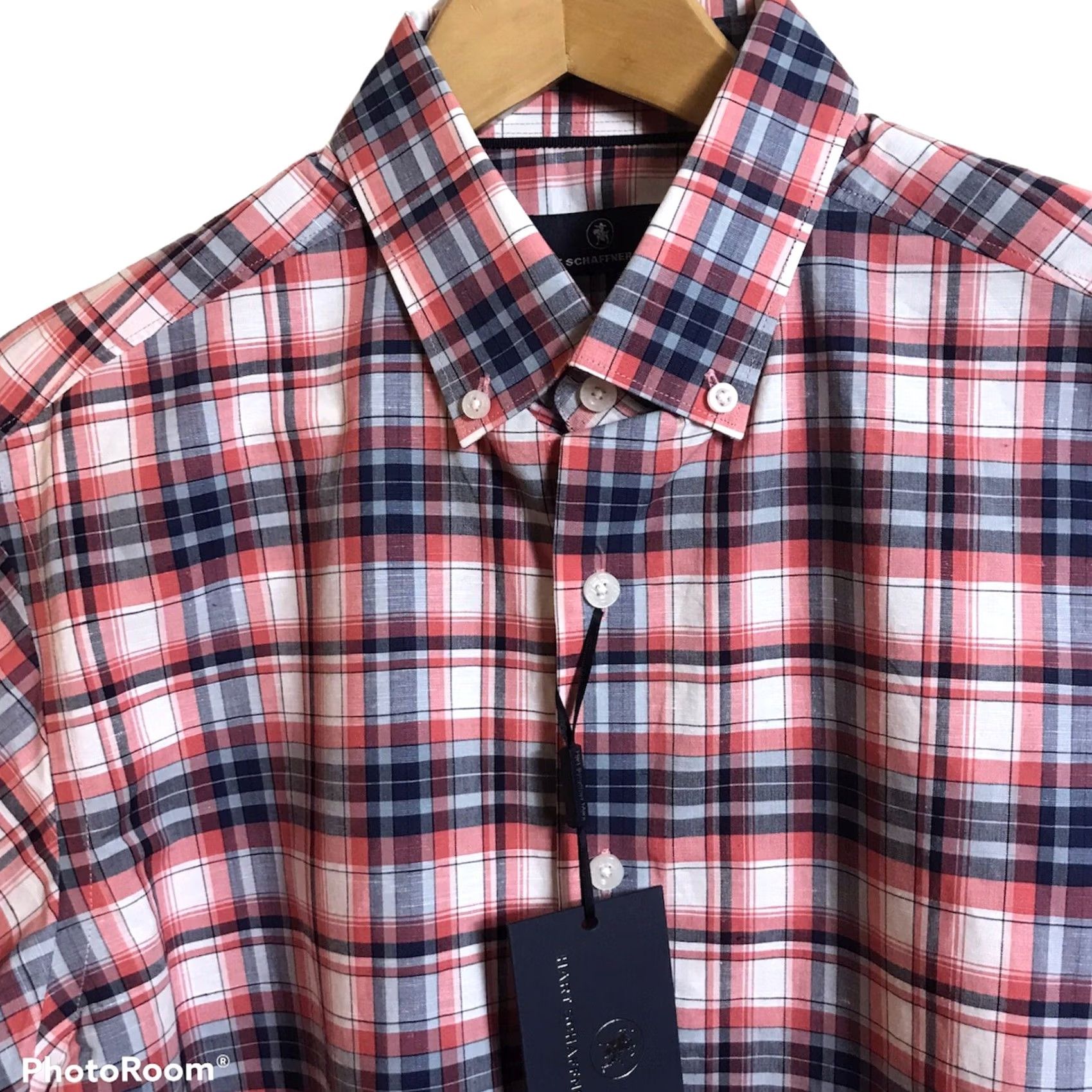Hart Schaffner Marx Hart Schaffner Marx Shirt Mens Large Long Sleeve Plaid Antique Cherry Button-Down Casual Classic American Size US L / EU 52-54 / 3 - 3 Thumbnail