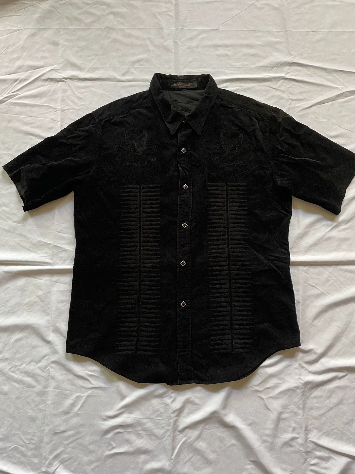 Undercover black short sleeve shirt with embroidery Size US L / EU 52-54 / 3 - 1 Thumbnail