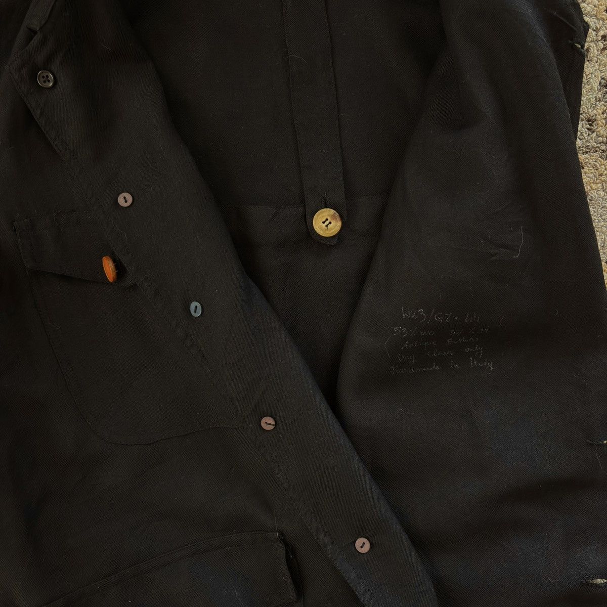 Archivio J.M. Ribot wool linen work jacket w/ antique buttons chore coverall Size US S / EU 44-46 / 1 - 3 Thumbnail
