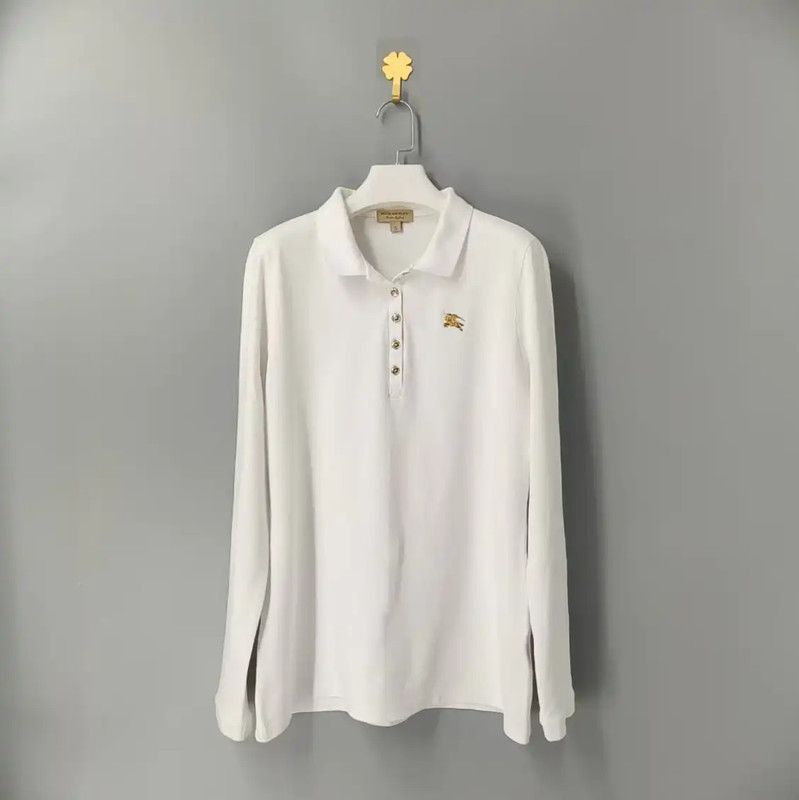 Burberry Burberry White Cotton Long Sleeve Polo Shirt Size US XL / EU 56 / 4 - 1 Thumbnail