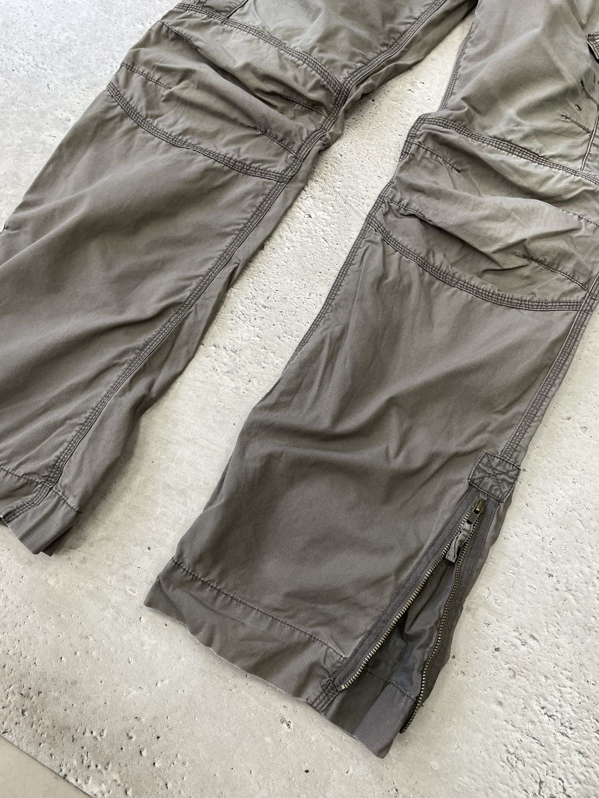 Junya Watanabe Rare sun faded cargo baggy zipper wide cargo y2k pants Size US 34 / EU 50 - 2 Thumbnail