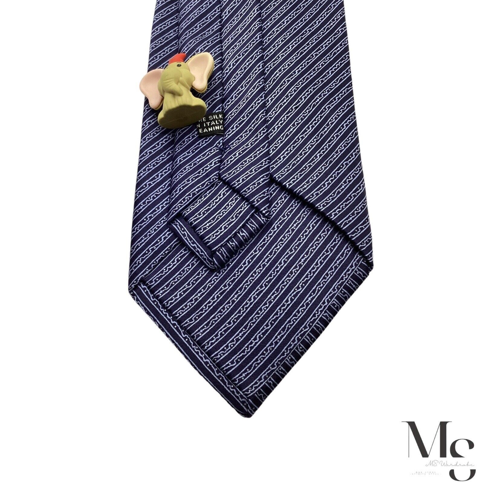 Stefano Ricci STEFANO RICCI XL Blue Striped Luxury Designer Silk Tie Made Size ONE SIZE - 4 Thumbnail
