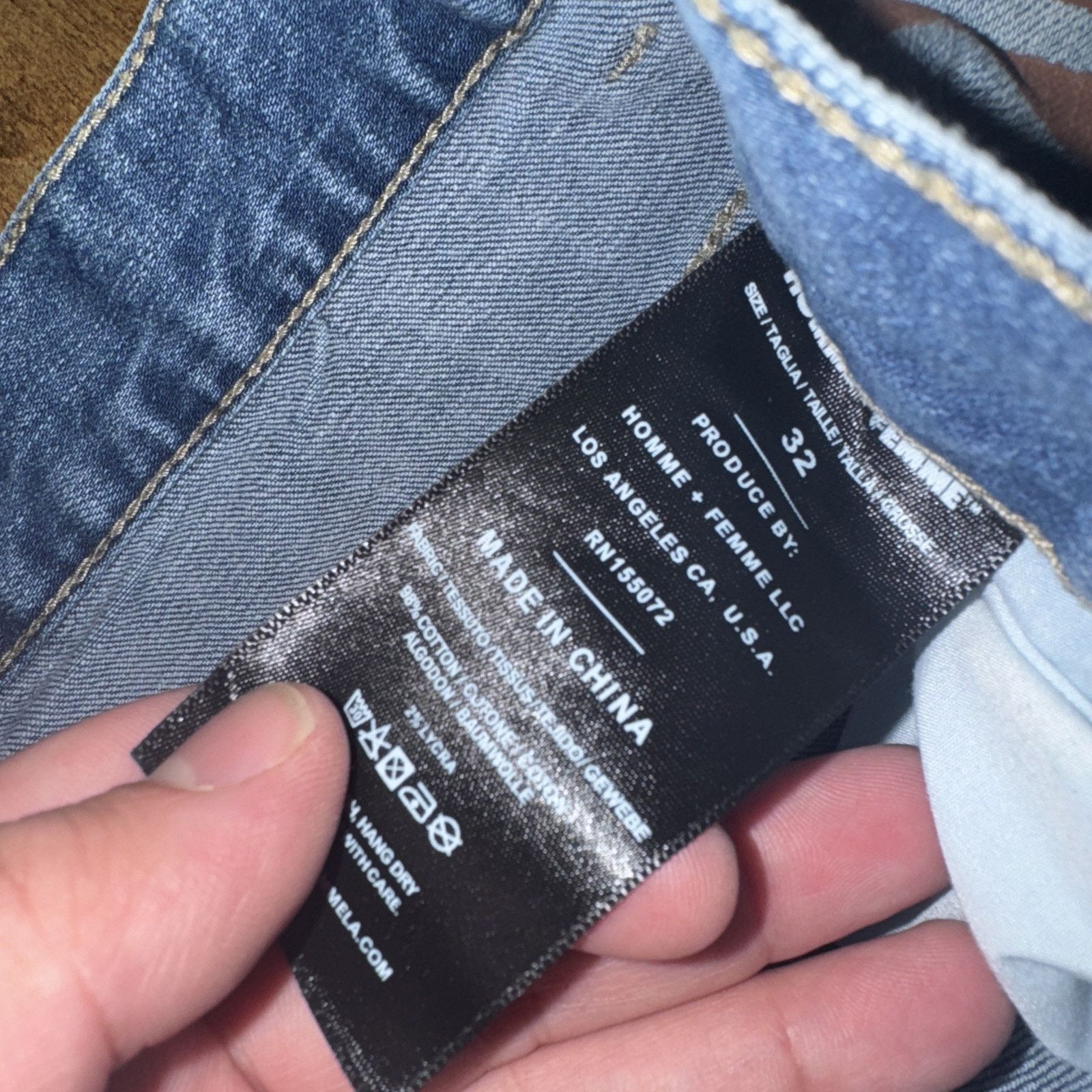 Homme + Femme La × Hypebeast Homme Femme Blue Skinny Jeans 30x32 Printed Denim Size US 30 / EU 46 - 4 Thumbnail
