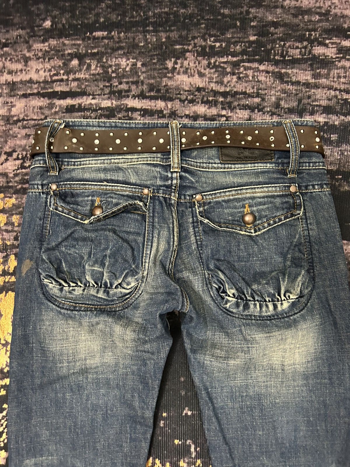 Japanese Brand 2#1 Jeans Jesus Loves You Skull Mud Wash Jeans Size US 30 / EU 46 - 7 Thumbnail