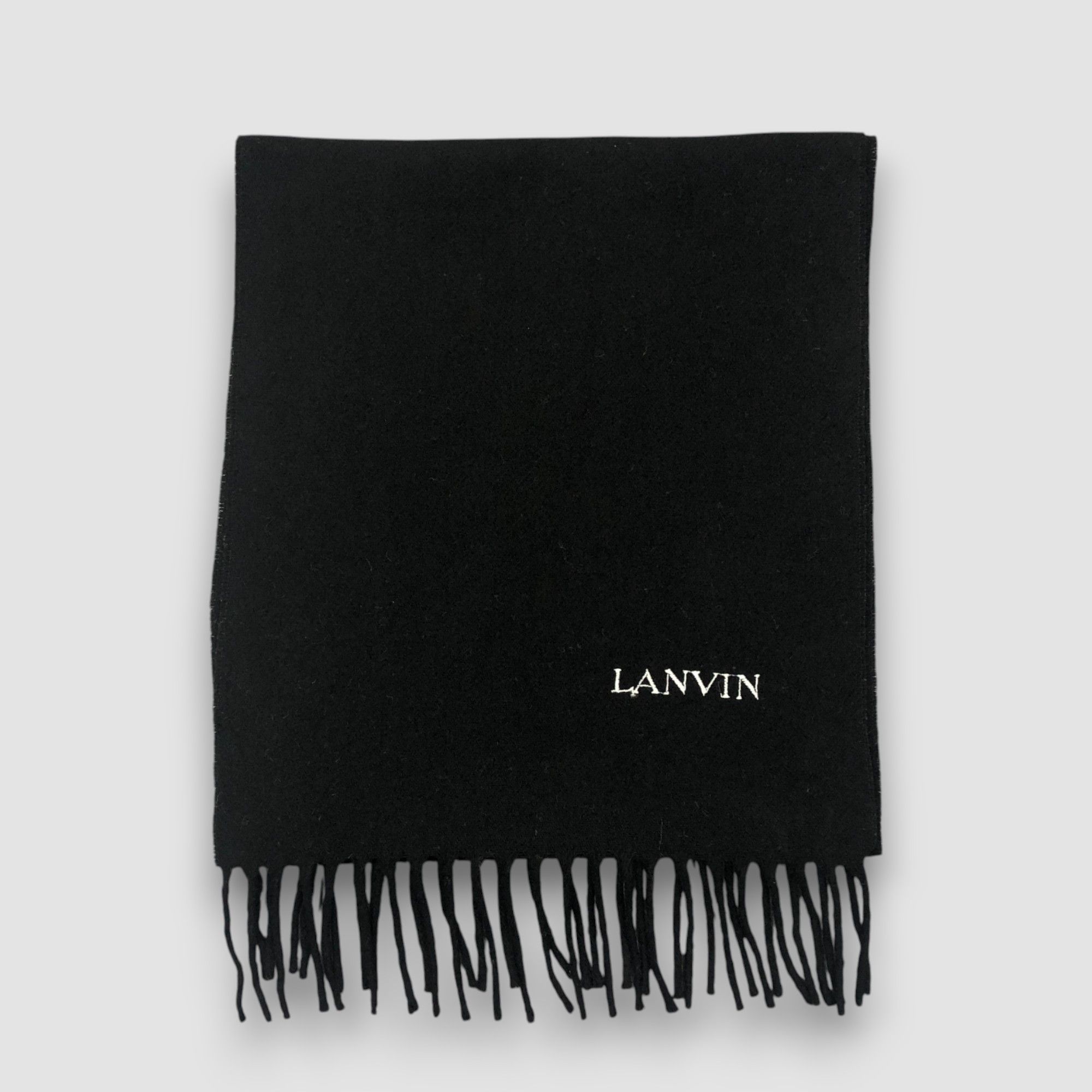 Lanvin Vintage Lanvin Scarf Muffler Wool Fringe Winter Scarves Size ONE SIZE - 2 Thumbnail