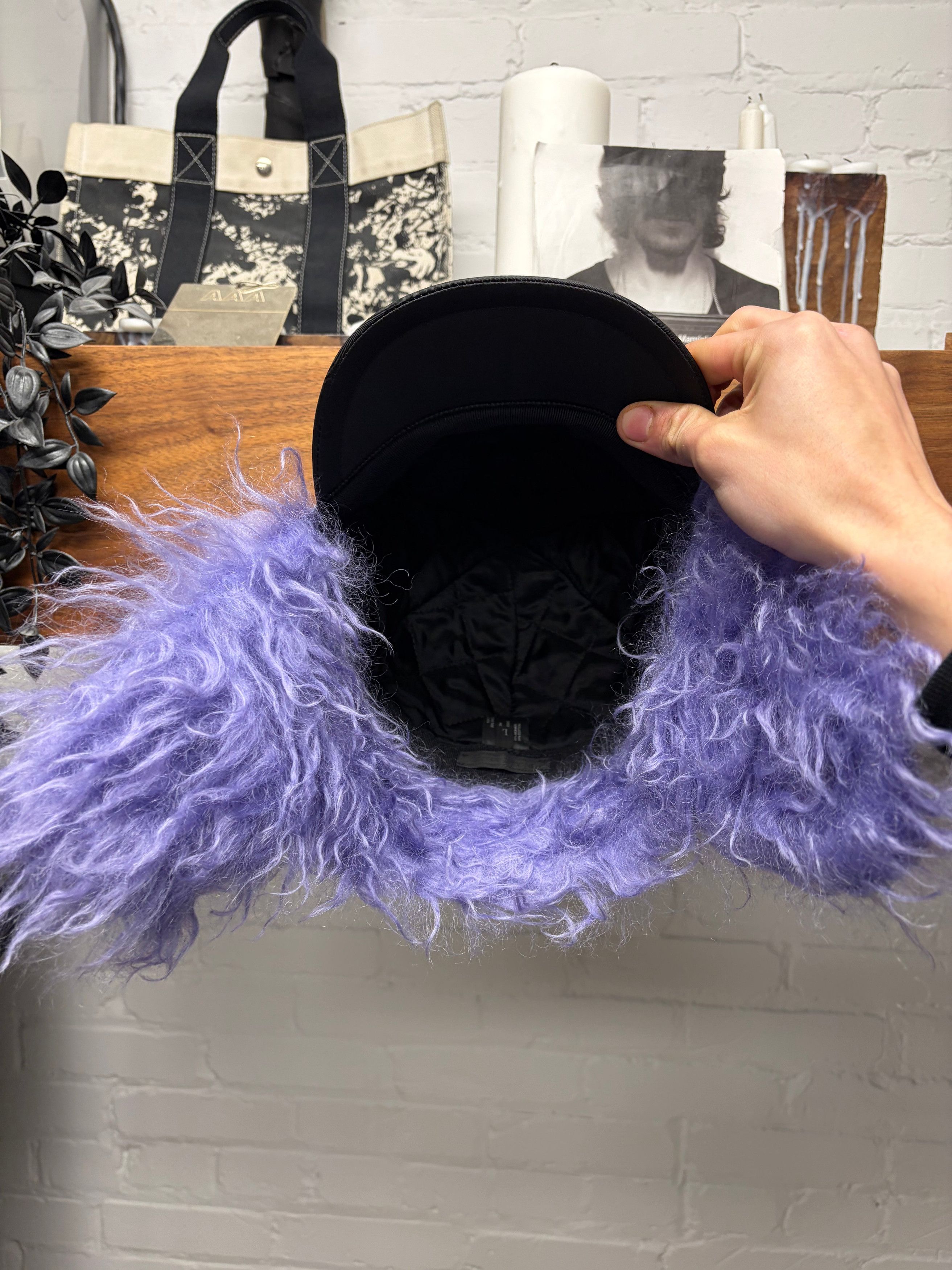 Prada AW2019 Prada Purple Fur Nylon Ushanka ‘Trapper’ Hat Size ONE SIZE - 3 Thumbnail