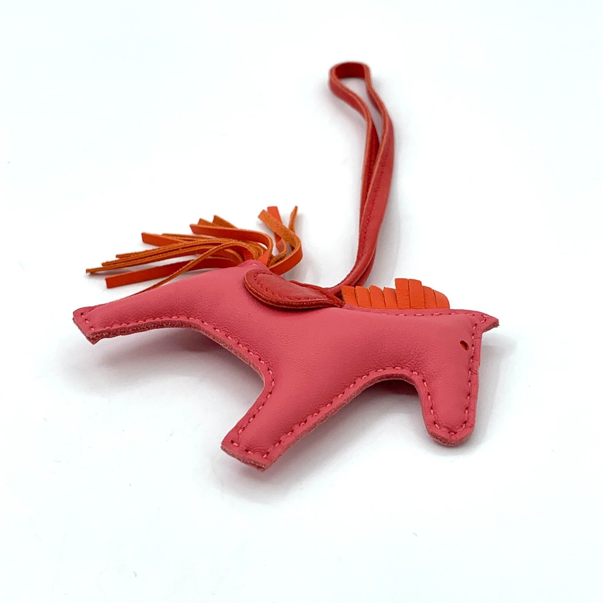 Hermes Hermès Rodeo MM Horse Bag Charm In Rose Azalée & Orange Swif Size ONE SIZE - 4 Thumbnail