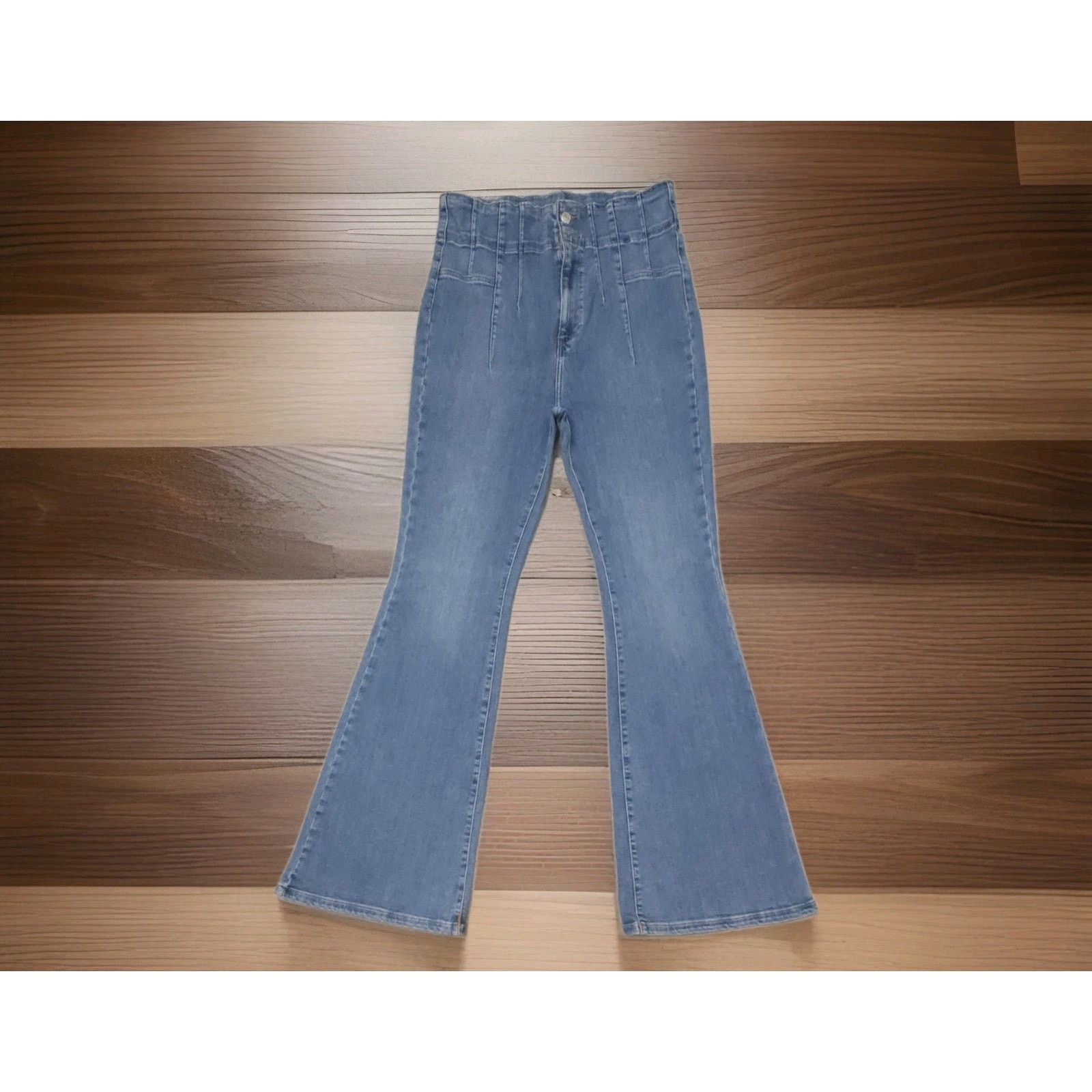 Free People Free People We the Free Jayde Flare Ultra High Rise 32 Size 32" / US 10 / IT 46 - 6 Thumbnail