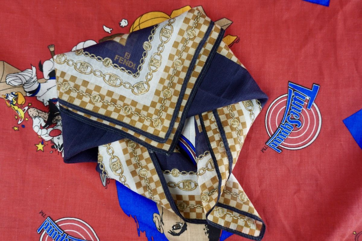 Fendi × Vintage Fendi Handkerchief Bandana Pocketsquare Silk Hand Twill Size ONE SIZE - 1 Thumbnail