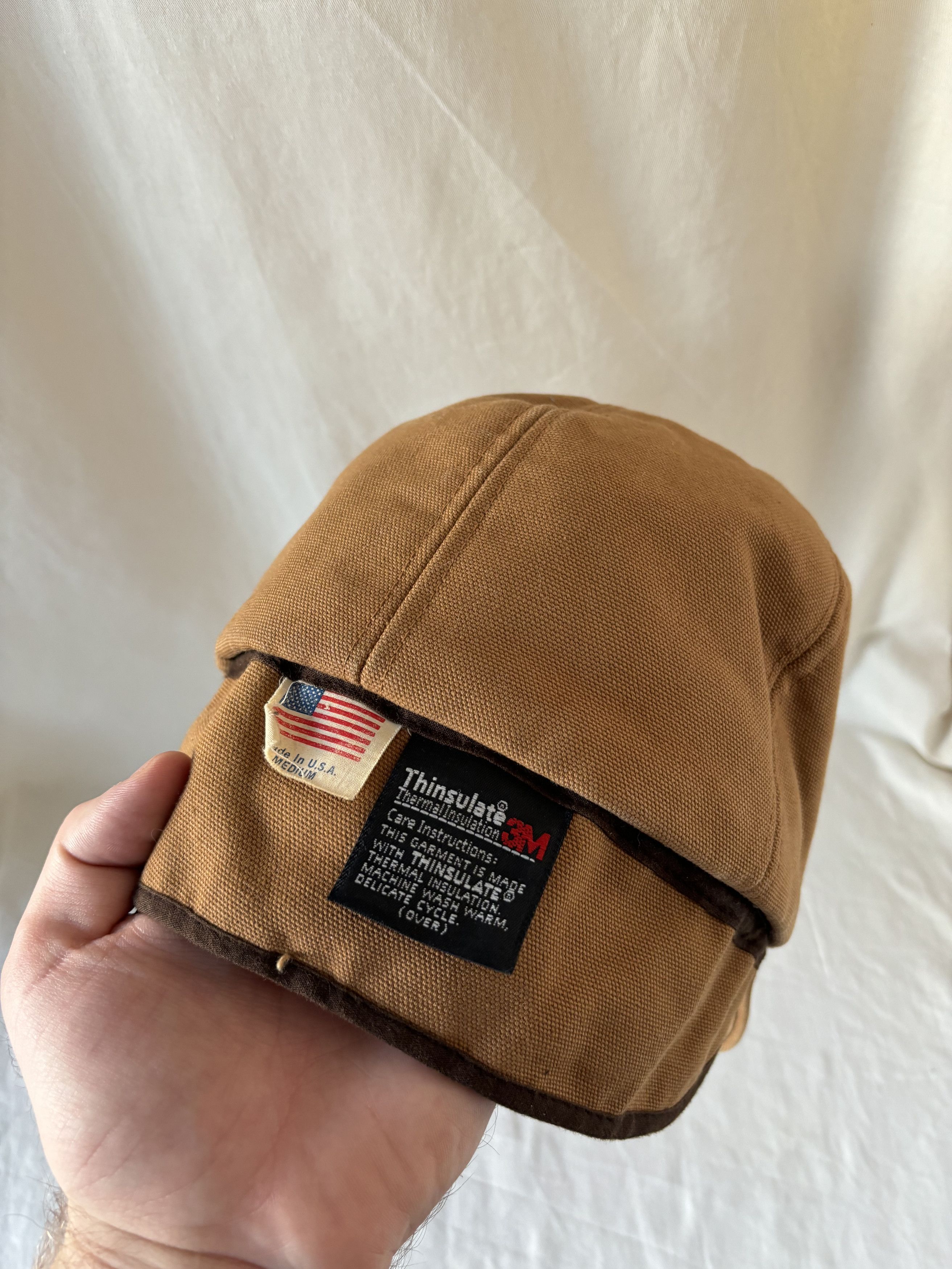 Carhartt Vintage Ear Flaps Canvas Insulated 3M Cap Size ONE SIZE - 11 Thumbnail